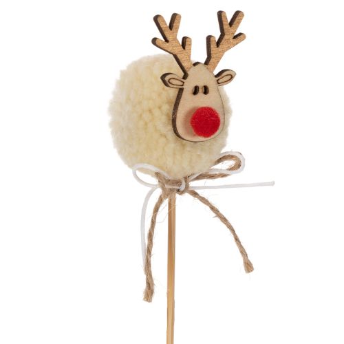 Statuetta decorativa di renna con pompon, mollette natalizie da 24 cm, 12 pezzi | Floristik24.it