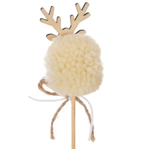 Statuetta decorativa di renna con pompon, mollette natalizie da 24 cm, 12 pezzi | Floristik24.it