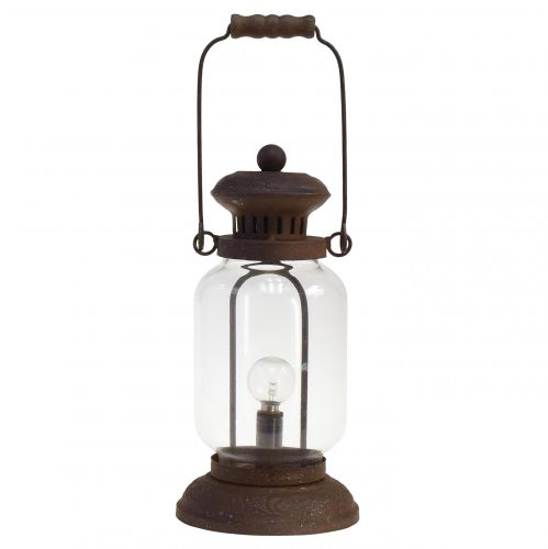 Floristik24 Lampada retrò Lanterna a LED marrone ruggine bianco caldo Ø11cm H30cm