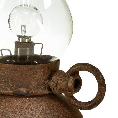 Floristik24 Lampada retrò Lampada da tavolo vintage a LED ruggine Ø10cm H18,5cm