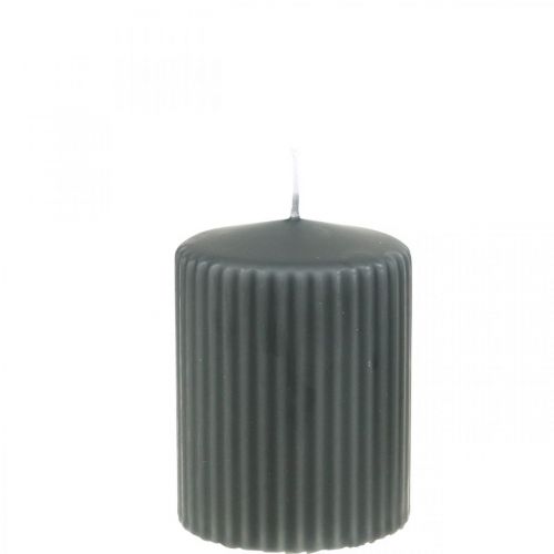 Prodotto Candele a colonna Candela scanalata antracite 70/90 mm 4 pz