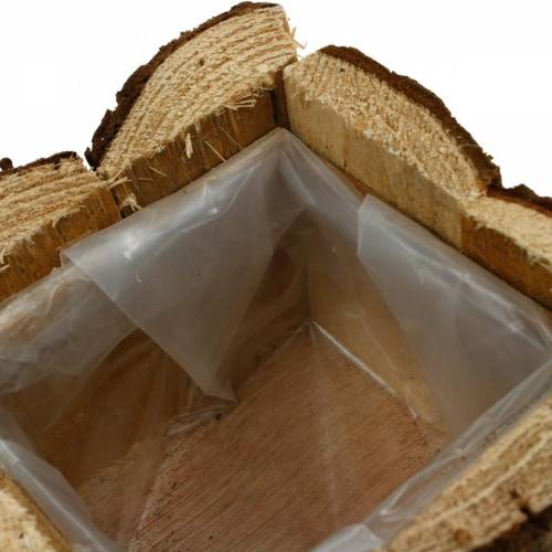 Floristik24 Fioriera in corteccia di fioriera in legno 14×14 cm