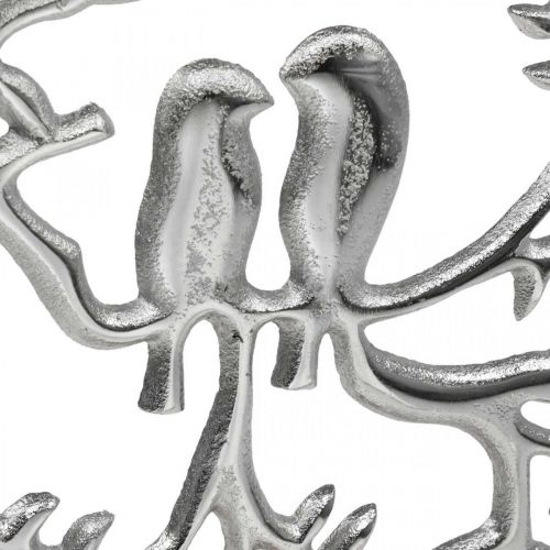 Prodotto Decorazione da tavola primavera, anello decorativo uccello deco argento H37.5cm