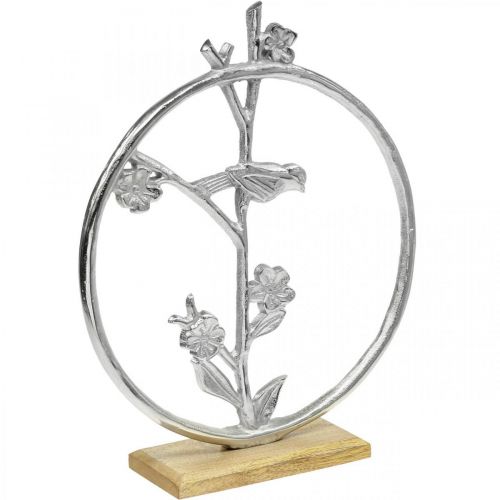 Prodotto Decorazione da tavola primavera, anello decorativo uccello deco argento H32.5cm