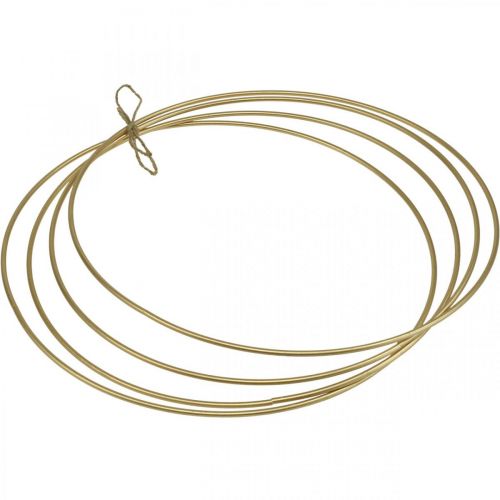 Floristik24 Anello decorativo in metallo Anello decorativo Scandi anello dorato Ø40cm 4 pezzi