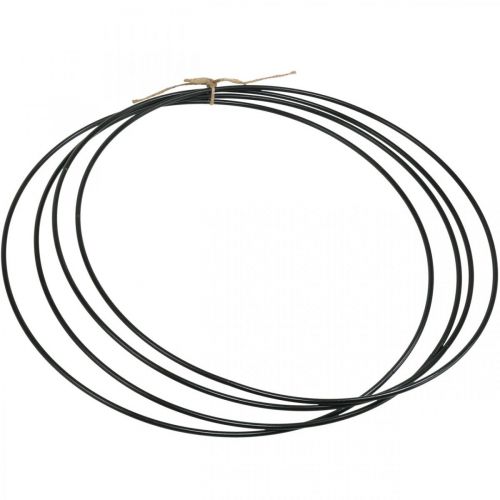 Floristik24 Anello decorativo in metallo Anello Scandi anello decorativo nero Ø30 cm 4 pezzi