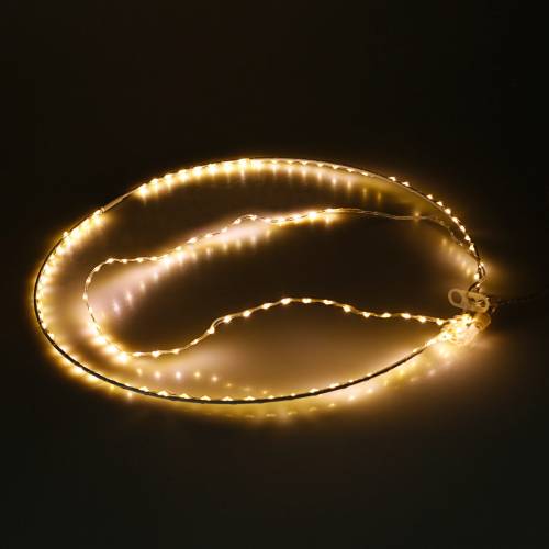 Floristik24 Anello con micro LED Ø38cm bianco caldo 125L bianco Per esterno e interno