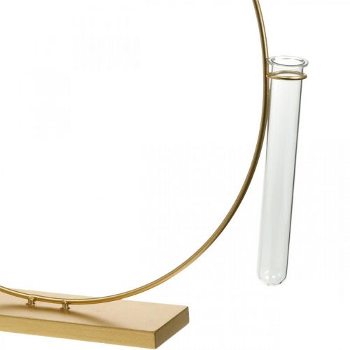 Floristik24 Anello decorativo con supporto e provetta Anello in metallo Dorato Ø35cm