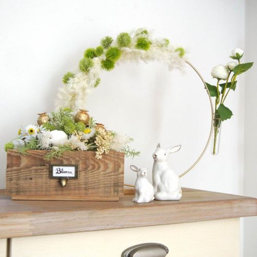 Floristik24 Anello decorativo con supporto e provetta Anello in metallo Dorato Ø35cm