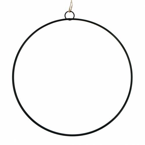 Floristik24 Anello decorativo per appendere nero Ø35cm 4pz