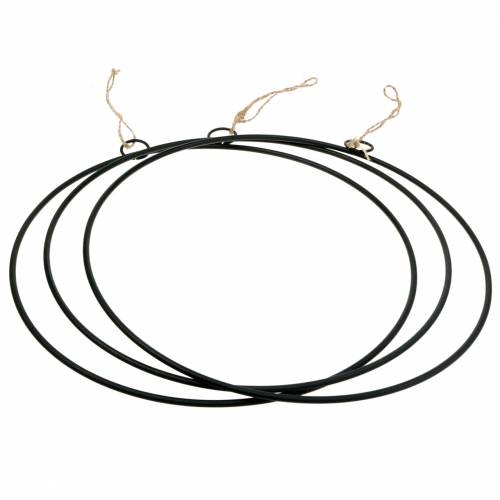 Prodotto Anello decorativo per appendere nero Ø50cm 3 pezzi