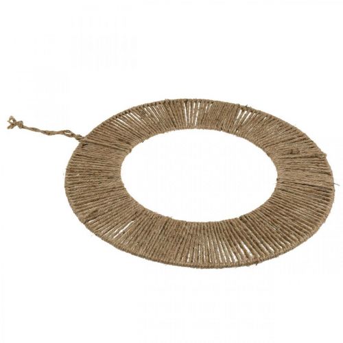 Prodotto Anello decorativo da appendere, decorazione murale, decorazione estiva, anello ricoperto colore naturale, argento Ø39,5cm