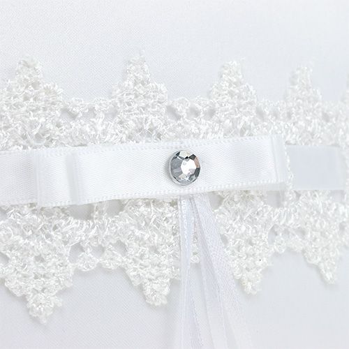 Floristik24 Cuscino per anello 20 cm x 20 cm bianco