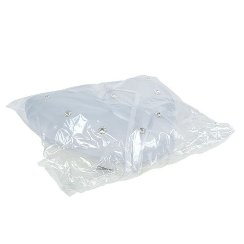 Floristik24 Anello cuscino a forma di cuore 18 cm bianco