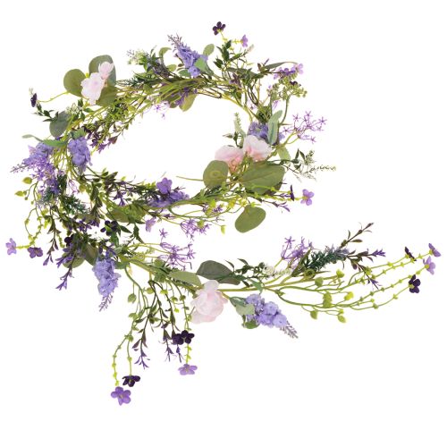 Prodotto Ghirlanda di fiori romantica in viola rosa bianco L194 cm 2 pezzi