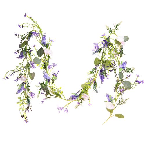 Floristik24 Ghirlanda di fiori romantica in viola rosa bianco L194 cm 2 pezzi