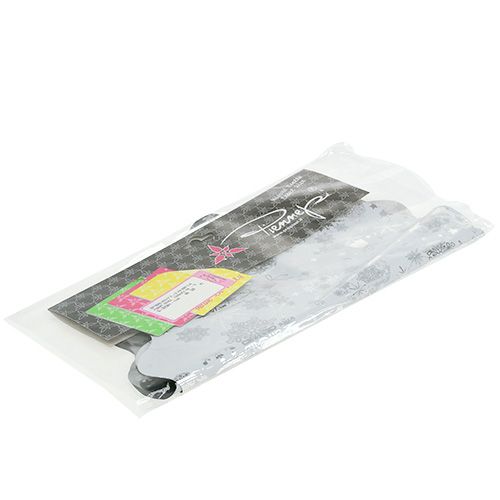 Floristik24 Rondella motivo natalizio argento Ø40cm 50 pezzi