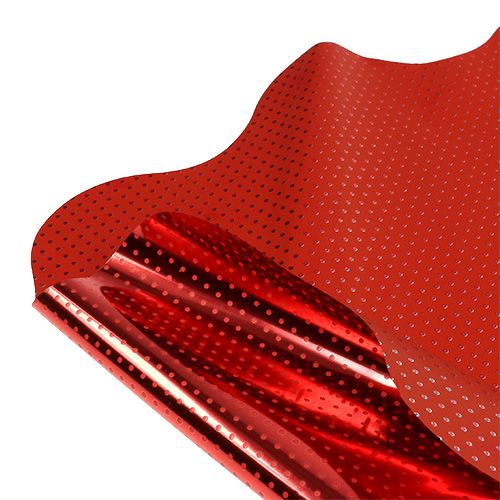Floristik24 Rondella con pois rosso metallizzato Ø50cm 50 pezzi