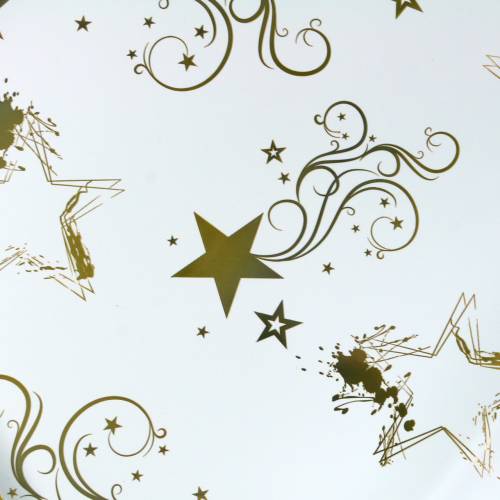 Floristik24 Film per imballagio fiori motivo natalizio Bianco / oro 60 cm 50 pezzi