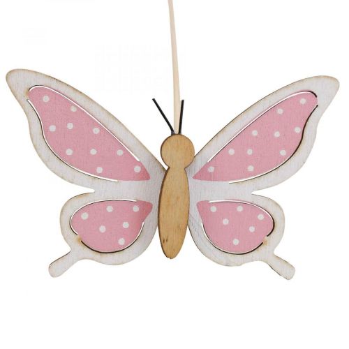Bastoncini decorativi farfalla rosa in legno 7,5 cm 28 cm 12 pezzi