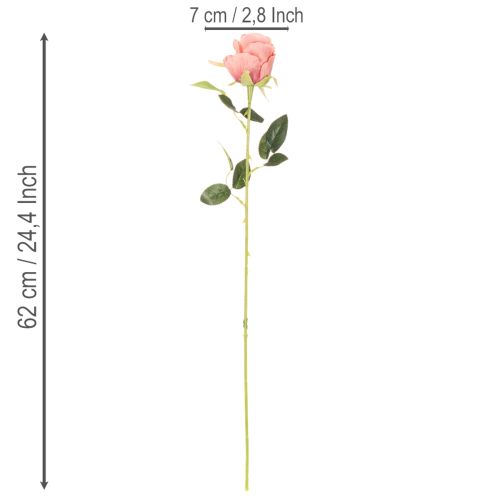 Mazzetto di rose artificiali, stelo lungo 62 cm, 12 pezzi | Floristik24.it