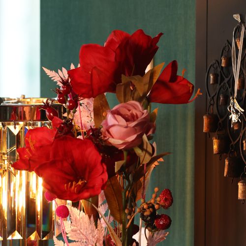 Mazzetto di rose artificiali, stelo lungo 62 cm, 12 pezzi | Floristik24.it