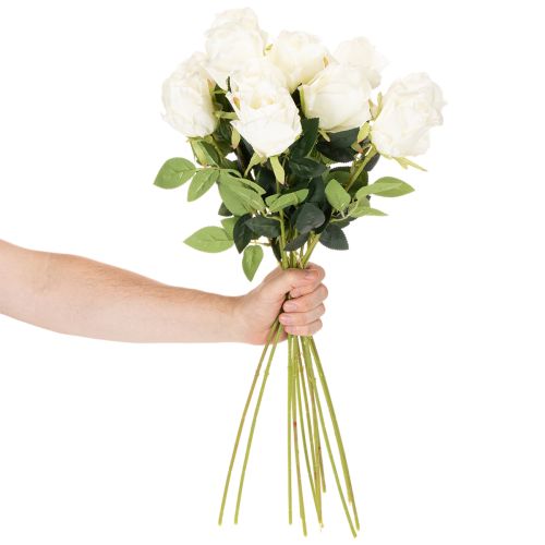 Rose artificiali a stelo lungo, per vaso, 62 cm, 12 pezzi | Floristik24.it