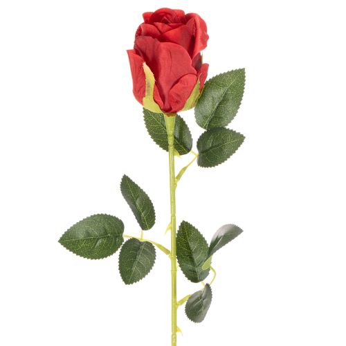 Rosa artificiale con gambo lungo, fiore artificiale rosso, 62 cm, 12 pezzi