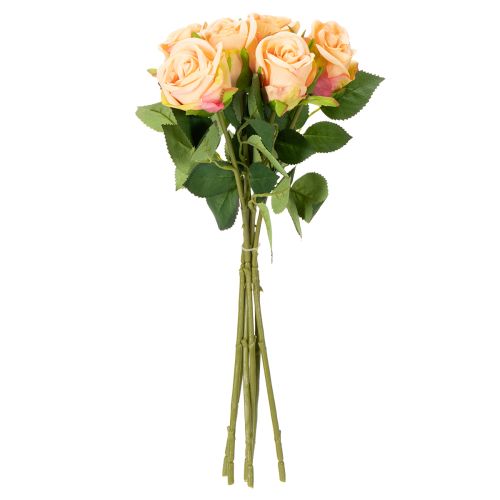 Prodotto Bouquet di rose artificiali dall'aspetto realistico, di lunga durata, per decorazioni nuziali, 44 cm, 6 pezzi