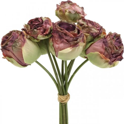 Floristik24 Rose rosa antico, fiori di seta, fiori artificiali L23cm 8 pz