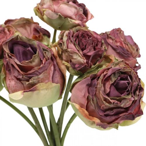 Floristik24 Rose rosa antico, fiori di seta, fiori artificiali L23cm 8 pz