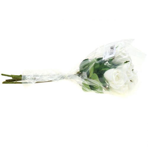 Floristik24 Rosa bianca 44 cm per la decorazione 6 pezzi