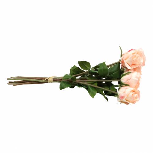 Floristik24 Bouquet di rose albicocca artificiale 8 pz