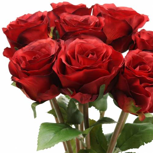 Rose in un mazzo artificiale rosso 36 cm 8 pezzi