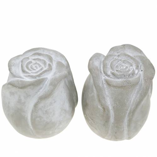 Floristik24 Decorazione tombale rosa decorazione tombale rose decorazione in cemento H7cm 6 pz