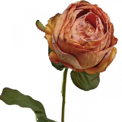 Prodotto Rosa artificiale arancione, rosa artificiale, rosa decorativa L74cm Ø7cm