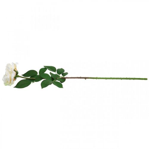 Prodotto Rosa albicocca bianco crema, fiore di seta, rose artificiali L72cm Ø12cm