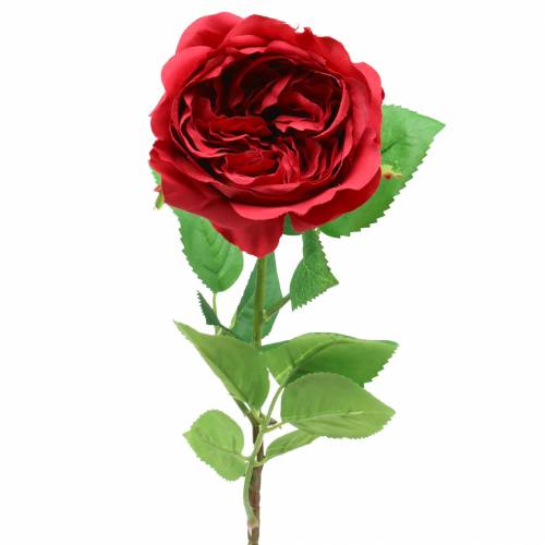 Rosa fiore artificiale rosso 72 cm