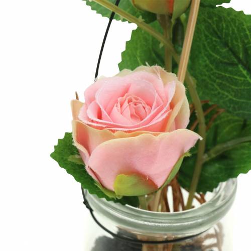 Prodotto Rosa nel bicchiere rosa H23cm