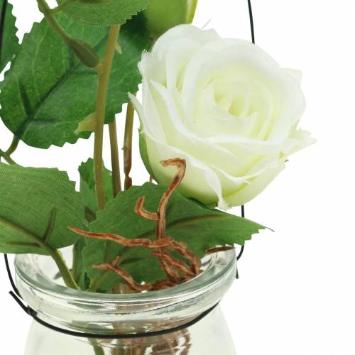 Prodotto Rosa nel bicchiere bianco H23cm