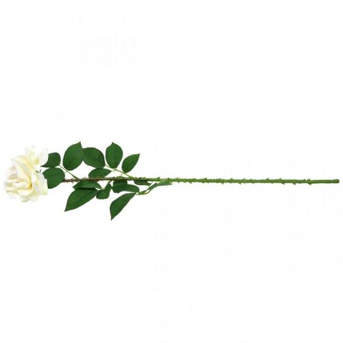 Prodotto Fiore di seta, rosa su stelo, pianta artificiale bianco crema, rosa L72cm Ø13cm