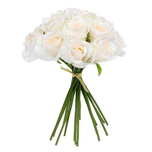 Floristik24 Mazzo di rose bianche Ø26cm