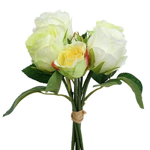 Floristik24 Rosenbund bianco-verde Ø15cm L25cm