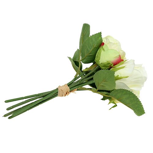 Floristik24 Rosenbund bianco-verde Ø15cm L25cm