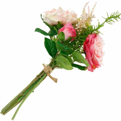 Prodotto Bouquet di rose artificiali in un mazzo di fiori di seta rosa bouquet