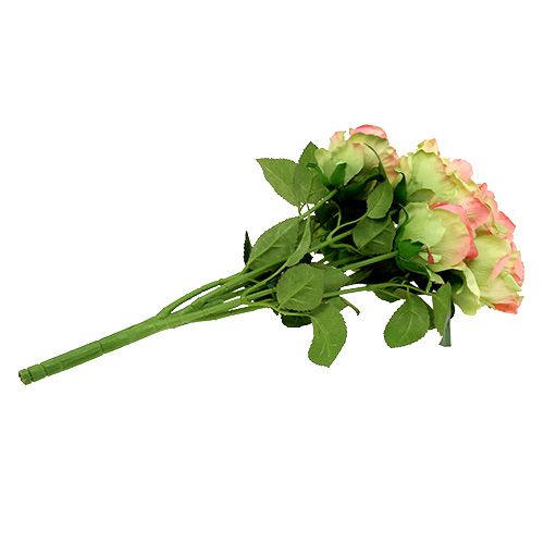 Prodotto Cespuglio di rose artificiale verde, rosa 55cm