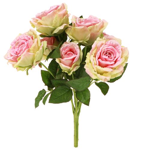 Prodotto Cespuglio di rose artificiale verde, rosa 55cm
