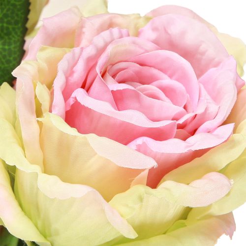 Prodotto Cespuglio di rose artificiale verde, rosa 55cm
