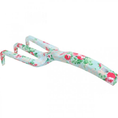 Prodotto Rastrello a mano in metallo, rastrello con motivo rose, mini rastrello L23cm