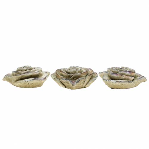 Floristik24 Cuore rosa in cemento grigio, viola Ø13 H5cm 3 pz